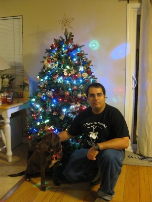 me and allie by the christmas tree